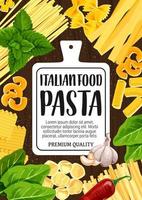 Italiaans pasta Koken, specerijen en ingrediënten vector