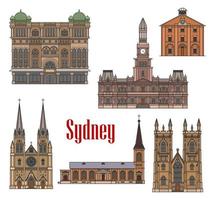 Australië Sydney architectuur gevels pictogrammen vector