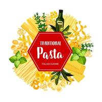 Italiaans pasta keuken en kruiderijen banier vector
