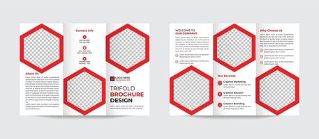 creatief en zakelijke bedrijf drievoud brochure ontwerp sjabloon met minimalistische Promotie lay-out pro vector