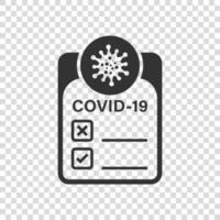 coronavirus test icoon in vlak stijl. covid-19 vector illustratie Aan geïsoleerd achtergrond. medisch diagnostisch teken bedrijf concept.