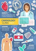 cardiologie geneeskunde kliniek onderhoud, vector