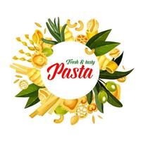 Italiaans pasta spaghetti en specerijen poster vector