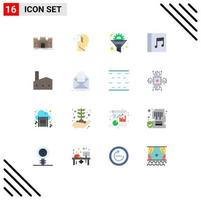 voorraad vector icoon pak van 16 lijn tekens en symbolen voor muziek- album uit optimalisatie trechter bewerkbare pak van creatief vector ontwerp elementen
