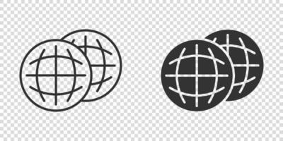 aarde planeet icoon in vlak stijl. wereldbol geografisch vector illustratie Aan wit geïsoleerd achtergrond. globaal communicatie bedrijf concept.