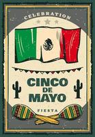 cinco de mayo Mexicaans vakantie retro banier vector