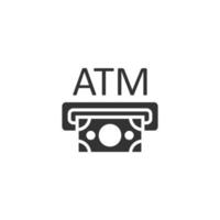 geld Geldautomaat icoon in vlak stijl. uitwisseling contant geld vector illustratie Aan wit geïsoleerd achtergrond. bankbiljet Bill bedrijf concept.