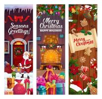 Kerstmis winter vakantie, decoraties en cadeaus vector