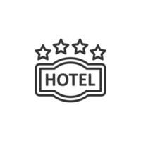 hotel 4 sterren teken icoon in vlak stijl. cafe vector illustratie Aan wit geïsoleerd achtergrond. herberg kamer informatie bedrijf concept.