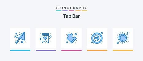 tab bar blauw 5 icoon pak inclusief . warmte. oplossing. zonlicht. zomer. creatief pictogrammen ontwerp vector