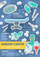 vector poster van chirurgie geneeskunde items