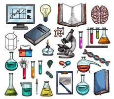 wetenschap experiment of laboratorium Onderzoek schetsen vector
