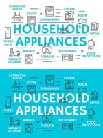 huis huishoudelijke apparaten en huishouden uitrusting banier vector