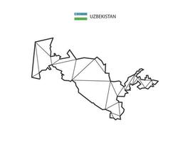 mozaïek- driehoeken kaart stijl van Oezbekistan geïsoleerd Aan een wit achtergrond. abstract ontwerp voor vector. vector