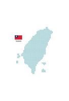 Taiwan kaart ontwerp blauw cirkel, wit achtergrond met Taiwan vlag. vector