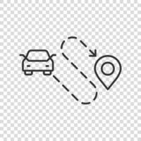 auto bestemming icoon in vlak stijl. auto navigatie vector illustratie Aan wit geïsoleerd achtergrond. bevind zich positie bedrijf concept.