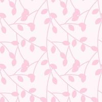 naadloos patroon van stengels met roze bladeren vector illustratie