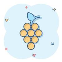 druif fruit teken icoon in grappig stijl. wijnstok vector tekenfilm illustratie Aan wit geïsoleerd achtergrond. wijn druiven bedrijf concept plons effect.