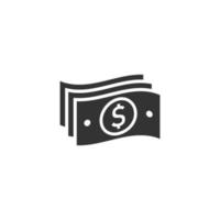 geld stack icoon in vlak stijl. uitwisseling contant geld vector illustratie Aan wit geïsoleerd achtergrond. dollar bankbiljet Bill bedrijf concept.