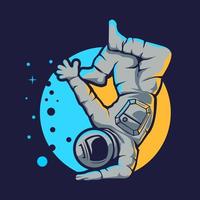 schattig astronaut hiphop stijl vector