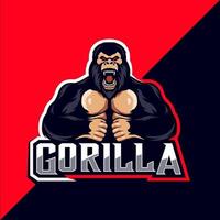 boos gorilla mascotte esport logo ontwerp vector