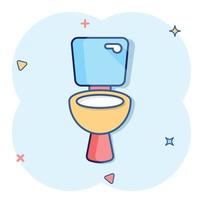 toilet kom icoon in grappig stijl. hygiëne tekenfilm vector illustratie Aan geïsoleerd achtergrond. wc toilet plons effect teken bedrijf concept.