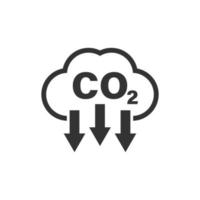 co2 icoon in vlak stijl. emissie vector illustratie Aan wit geïsoleerd achtergrond. gas- vermindering bedrijf concept.