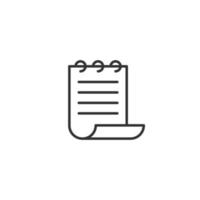 document Notitie icoon in vlak stijl. papier vel vector illustratie Aan wit achtergrond. kladblok document bedrijf concept.