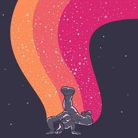 astronaut hebben pret mooi ontwerp illustratie met warm kleuren vector