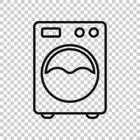 het wassen machine icoon in vlak stijl. wasmachine vector illustratie Aan wit geïsoleerd achtergrond. wasserij bedrijf concept.