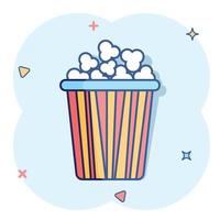 popcorn vector icoon in grappig stijl. bioscoop voedsel illustratie Aan wit achtergrond. popcorn teken plons effect concept.