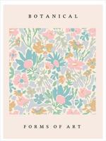 pastel kleur bloemen ditsy illustratie kunst poster digitaal artwork vector