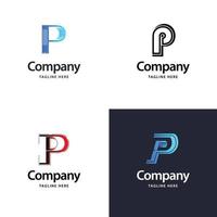 brief p groot logo pak ontwerp creatief modern logos ontwerp voor uw bedrijf vector