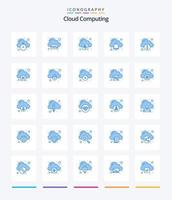 creatief wolk berekenen 25 blauw icoon pak zo net zo informatie. . bedrijf. alarm . klok vector