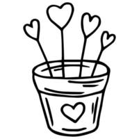 hart bloem in een pot icoon. gemakkelijk illustratie van hart bloem in een pot vector icoon voor web