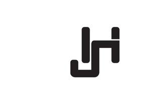alfabet letters initialen monogram logo jh, hj, j en h vector