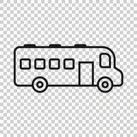 bus icoon in vlak stijl. trainer vector illustratie Aan wit geïsoleerd achtergrond. autobus voertuig bedrijf concept.