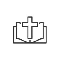 Bijbel boek icoon in vlak stijl. kerk geloof vector illustratie Aan wit geïsoleerd achtergrond. geestelijkheid bedrijf concept.