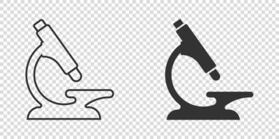 microscoop icoon in vlak stijl. laboratorium vergrootglas vector illustratie Aan geïsoleerd achtergrond. biologie instrument teken bedrijf concept.