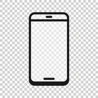 smartphone blanco scherm icoon in vlak stijl. mobiel telefoon vector illustratie Aan wit geïsoleerd achtergrond. telefoon bedrijf concept.