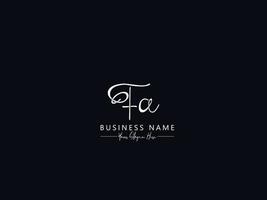 monogram fa logo brief, initialen fa handtekening logo brief ontwerp vector