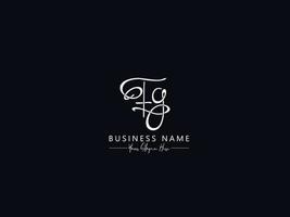 monogram fg logo brief, initialen fg handtekening logo brief ontwerp vector