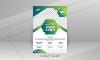 natuur groen wereld folder sjabloon met foto vector