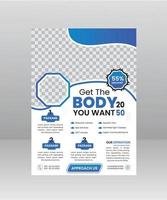 sport- Sportschool lichaam geschiktheid folder en poster sjabloon vector