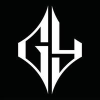 gy logo monogram met diamant vorm ontwerp sjabloon vector