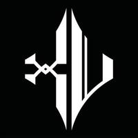 xj logo monogram met diamant vorm ontwerp sjabloon vector
