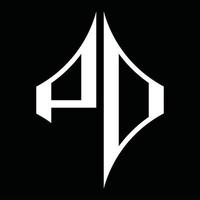 pd logo monogram met diamant vorm ontwerp sjabloon vector