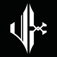 jx logo monogram met diamant vorm ontwerp sjabloon vector