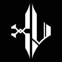 xv logo monogram met diamant vorm ontwerp sjabloon vector