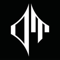 dt logo monogram met diamant vorm ontwerp sjabloon vector
